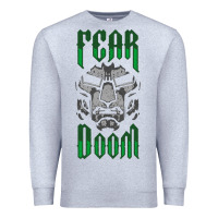Heather Grey Fear Doom Premium Sweatshirt - FloraArt