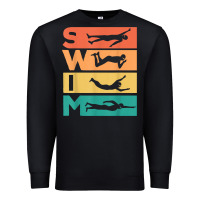 Black retro vintage swimming gift for swimmers t shirt Premium Sweatshirt - FloraArt