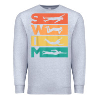Heather Grey retro vintage swimming gift for swimmers t shirt Premium Sweatshirt - FloraArt