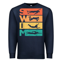 Navy retro vintage swimming gift for swimmers t shirt Premium Sweatshirt - FloraArt