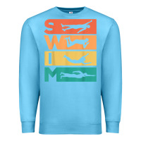Ocean Blue retro vintage swimming gift for swimmers t shirt Premium Sweatshirt - FloraArt
