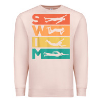 Pale Pink retro vintage swimming gift for swimmers t shirt Premium Sweatshirt - FloraArt