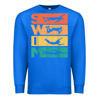 True Royal retro vintage swimming gift for swimmers t shirt Premium Sweatshirt - FloraArt
