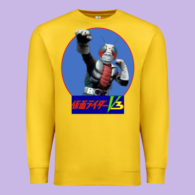 Kamen Rider V3 Punch Premium Sweatshirt Designed By Floraart