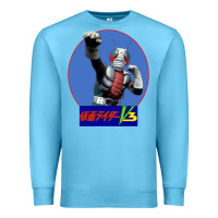 Ocean Blue KAMEN RIDER V3 PUNCH Premium Sweatshirt - FloraArt