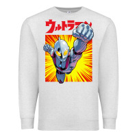 Oatmeal Heather ultraman exclusive yellow Premium Sweatshirt - FloraArt