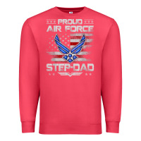 Cardinal proud air force step dad veteran vintage flag veterans day t shirt Premium Sweatshirt - FloraArt