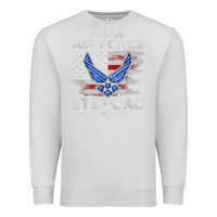 Dove Grey proud air force step dad veteran vintage flag veterans day t shirt Premium Sweatshirt - FloraArt