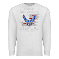 Oatmeal Heather proud air force step dad veteran vintage flag veterans day t shirt Premium Sweatshirt - FloraArt