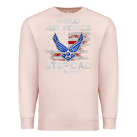 Pale Pink proud air force step dad veteran vintage flag veterans day t shirt Premium Sweatshirt - FloraArt
