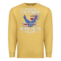 Antique Gold proud air force step dad veteran vintage flag veterans day t shirt Premium Sweatshirt - FloraArt