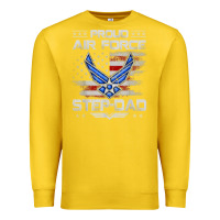 Lemon proud air force step dad veteran vintage flag veterans day t shirt Premium Sweatshirt - FloraArt