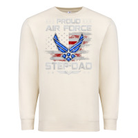 Sandshell proud air force step dad veteran vintage flag veterans day t shirt Premium Sweatshirt - FloraArt