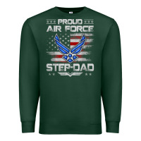 Sports Green proud air force step dad veteran vintage flag veterans day t shirt Premium Sweatshirt - FloraArt