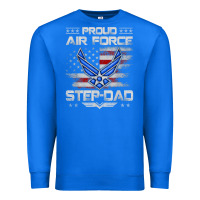 True Royal proud air force step dad veteran vintage flag veterans day t shirt Premium Sweatshirt - FloraArt