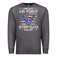Charcoal Heather proud air force step dad veteran vintage flag veterans day t shirt Premium Sweatshirt - FloraArt