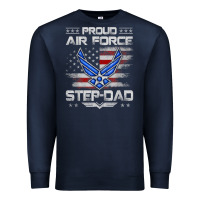 Navy proud air force step dad veteran vintage flag veterans day t shirt Premium Sweatshirt - FloraArt