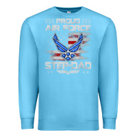 Ocean Blue proud air force step dad veteran vintage flag veterans day t shirt Premium Sweatshirt - FloraArt
