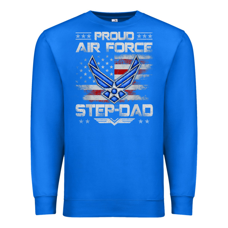 Proud Air Force Step Dad Veteran Vintage Flag Veterans Day T Shirt Premium Sweatshirt by FloraArt | Teevron