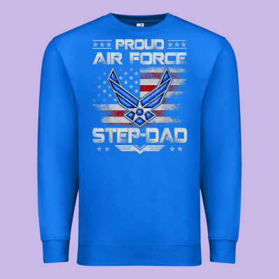 Proud Air Force Step Dad Veteran Vintage Flag Veterans Day T Shirt Premium Sweatshirt Designed By Floraart