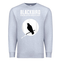 Heather Grey blackbird singing in the dead of night t shirt Premium Sweatshirt - FloraArt
