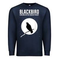 Navy blackbird singing in the dead of night t shirt Premium Sweatshirt - FloraArt