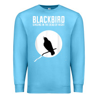 Ocean Blue blackbird singing in the dead of night t shirt Premium Sweatshirt - FloraArt