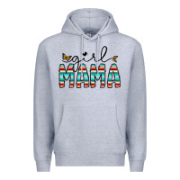Heather Grey girl mama Premium Hoodie - CowhideDigitalArt