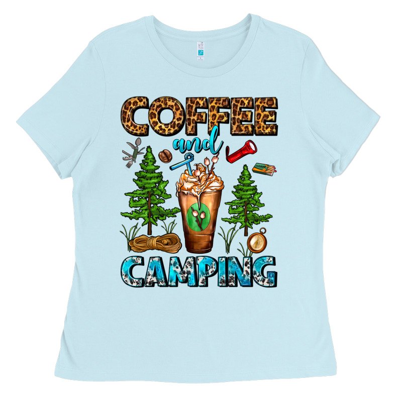 Coffee And Camping Frappe Ladies Tee by FaDigitalArtStudio | Teevron