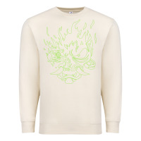 Sandshell Cyberpunk samurai Neon Green Premium Sweatshirt - FloraArt