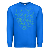 True Royal Cyberpunk samurai Neon Green Premium Sweatshirt - FloraArt