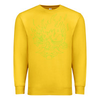 Lemon Cyberpunk samurai Neon Green Premium Sweatshirt - FloraArt