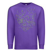 Purple Cyberpunk samurai Neon Green Premium Sweatshirt - FloraArt