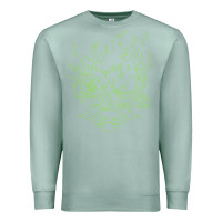 Seafoam Cyberpunk samurai Neon Green Premium Sweatshirt - FloraArt