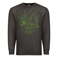 Smoke Cyberpunk samurai Neon Green Premium Sweatshirt - FloraArt