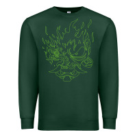 Sports Green Cyberpunk samurai Neon Green Premium Sweatshirt - FloraArt