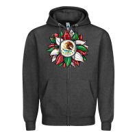 Charcoal Heather Christmas sunflower Mexican flag Zipper Hoodie - JahusDesignShop