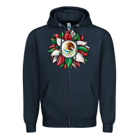 Navy Christmas sunflower Mexican flag Zipper Hoodie - JahusDesignShop