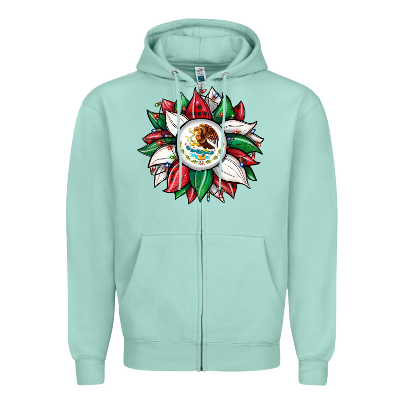 Christmas Sunflower Mexican Flag Zipper Hoodie by JahusDesignShop | Teevron