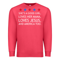 Cardinal she's a good girl, she's loves her mama, loves jesus t shirt Premium Sweatshirt - FloraArt