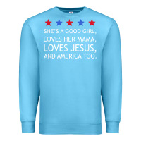 Ocean Blue she's a good girl, she's loves her mama, loves jesus t shirt Premium Sweatshirt - FloraArt