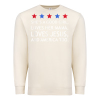 Sandshell she's a good girl, she's loves her mama, loves jesus t shirt Premium Sweatshirt - FloraArt