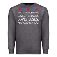 Charcoal Heather she's a good girl, she's loves her mama, loves jesus t shirt Premium Sweatshirt - FloraArt