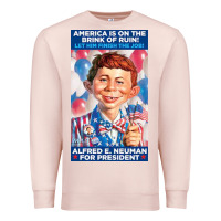 Pale Pink alfred e. neuman for president Premium Sweatshirt - FloraArt