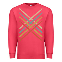 Cardinal retro vintage drummer tshirt 70s 80s distressed drum sticks long sleev Premium Sweatshirt - FloraArt