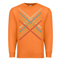 Carrot retro vintage drummer tshirt 70s 80s distressed drum sticks long sleev Premium Sweatshirt - FloraArt