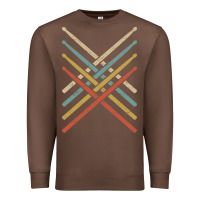 Chestnut retro vintage drummer tshirt 70s 80s distressed drum sticks long sleev Premium Sweatshirt - FloraArt