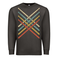 Smoke retro vintage drummer tshirt 70s 80s distressed drum sticks long sleev Premium Sweatshirt - FloraArt