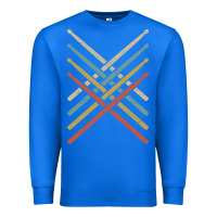 True Royal retro vintage drummer tshirt 70s 80s distressed drum sticks long sleev Premium Sweatshirt - FloraArt