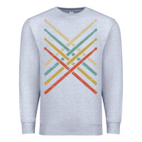 Heather Grey retro vintage drummer tshirt 70s 80s distressed drum sticks long sleev Premium Sweatshirt - FloraArt